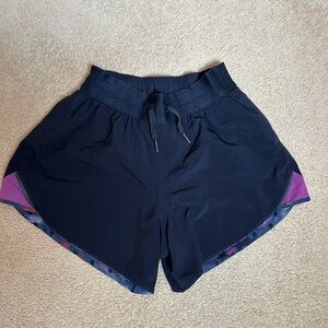 Lululemon Athletica Black and Purple Athletic Shorts